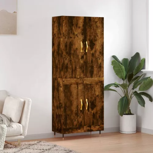  füstös tölgy színű szerelt fa magasszekrény 69,5 x 34 x 180 cm