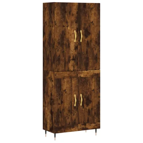  füstös tölgy színű szerelt fa magasszekrény 69,5 x 34 x 180 cm