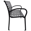  fekete acél és WPC kerti pad 116 cm