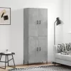  betonszürke szerelt fa magasszekrény 69,5 x 34 x 180 cm