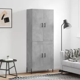  betonszürke szerelt fa magasszekrény 69,5 x 34 x 180 cm