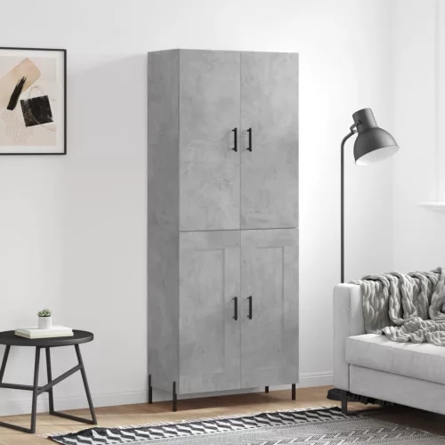  betonszürke szerelt fa magasszekrény 69,5 x 34 x 180 cm