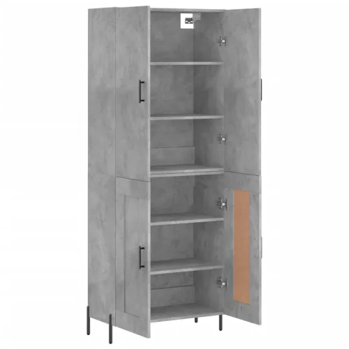  betonszürke szerelt fa magasszekrény 69,5 x 34 x 180 cm