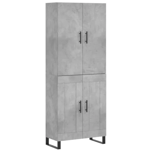  betonszürke szerelt fa magasszekrény 69,5 x 34 x 180 cm