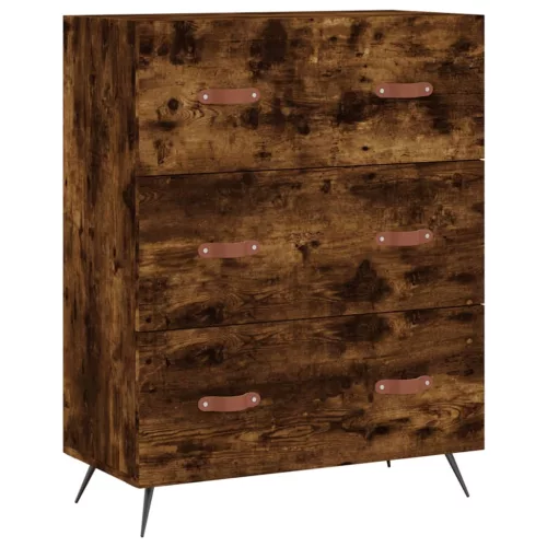 füstös tölgy színű szerelt fa magasszekrény 69,5 x 34 x 180 cm