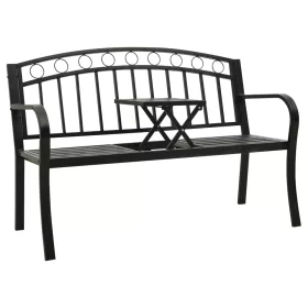  fekete acél kerti pad asztallal 120 cm