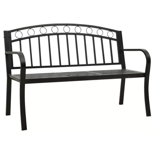  fekete acél kerti pad asztallal 120 cm
