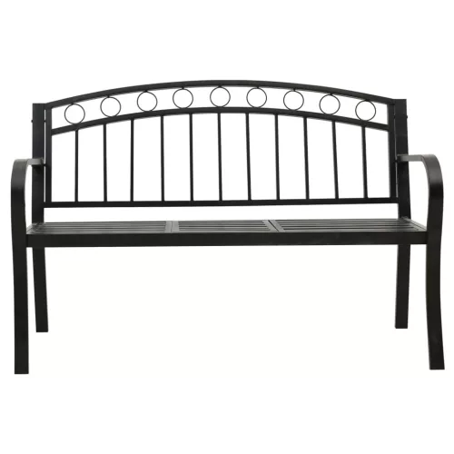  fekete acél kerti pad asztallal 120 cm