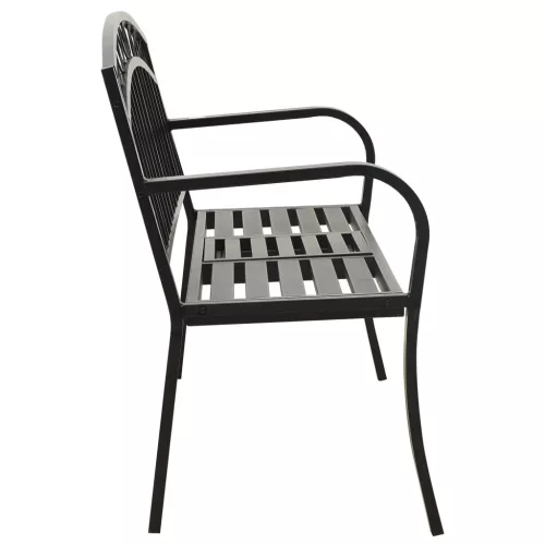  fekete acél kerti pad asztallal 120 cm