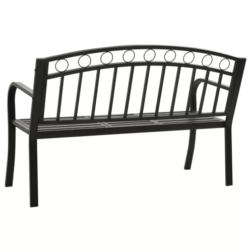  fekete acél kerti pad asztallal 120 cm