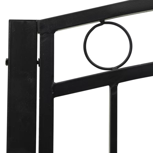  fekete acél kerti pad asztallal 120 cm