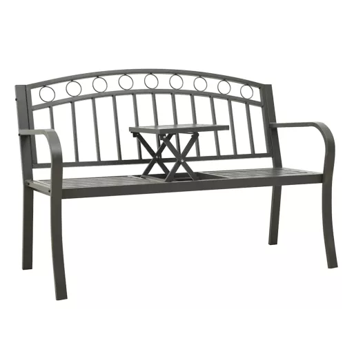  szürke kerti pad asztallal 120 cm