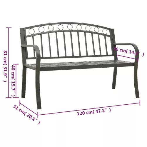  szürke kerti pad asztallal 120 cm