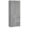  szürke sonoma szerelt fa magasszekrény 69,5 x 34 x 180 cm