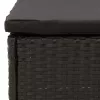  fekete polyrattan kerti lábtartó párnával