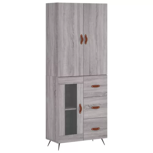  szürke sonoma szerelt fa magasszekrény 69,5 x 34 x 180 cm