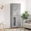  betonszürke szerelt fa magasszekrény 69,5 x 34 x 180 cm