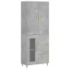  betonszürke szerelt fa magasszekrény 69,5 x 34 x 180 cm