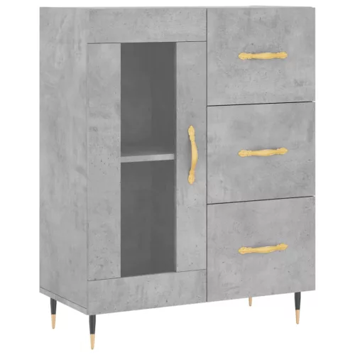  betonszürke szerelt fa magasszekrény 69,5 x 34 x 180 cm
