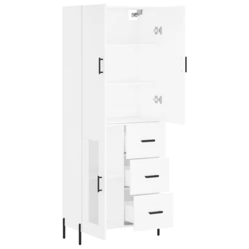  fehér szerelt fa magasszekrény 69,5 x 34 x 180 cm