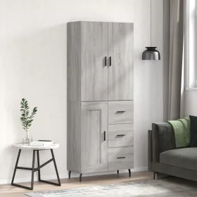  szürke sonoma szerelt fa magasszekrény 69,5 x 34 x 180 cm