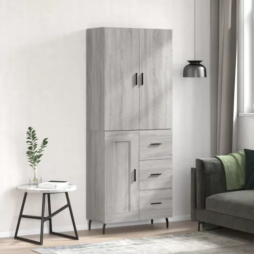 szürke sonoma szerelt fa magasszekrény 69,5 x 34 x 180 cm