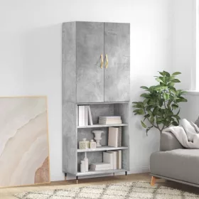  betonszürke szerelt fa magasszekrény 69,5 x 34 x 180 cm