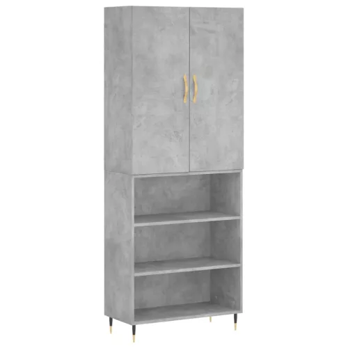 betonszürke szerelt fa magasszekrény 69,5 x 34 x 180 cm