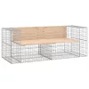  tömör fenyőfa gabion kerti pad 184x71x65,5 cm