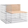  tömör fenyőfa gabion kerti pad 184x71x65,5 cm