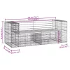  tömör impergnált fenyőfa gabion kerti pad 184x71x65,5 cm