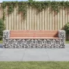  tömör duglászfenyő gabion kerti pad 244 x 71 x 65,5 cm