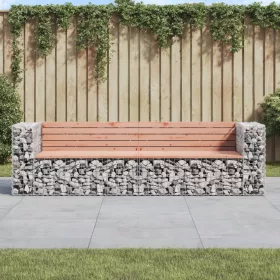  tömör duglászfenyő gabion kerti pad 244 x 71 x 65,5 cm