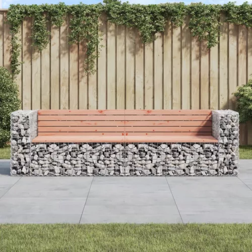  tömör duglászfenyő gabion kerti pad 244 x 71 x 65,5 cm