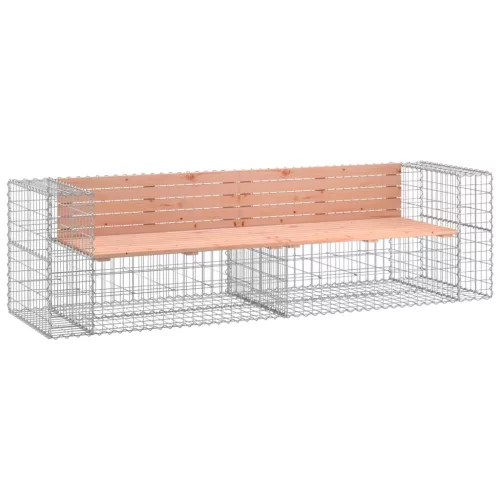  tömör duglászfenyő gabion kerti pad 244 x 71 x 65,5 cm