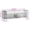  tömör duglászfenyő gabion kerti pad 244 x 71 x 65,5 cm