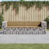  tömör impregnált fenyőfa gabion kerti pad 244x71x65,5 cm