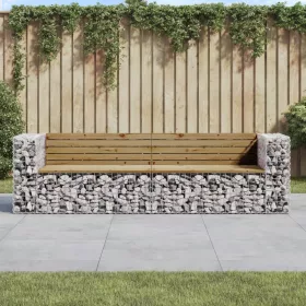    tömör impregnált fenyőfa gabion kerti pad 244x71x65,5 cm