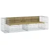  tömör impregnált fenyőfa gabion kerti pad 244x71x65,5 cm