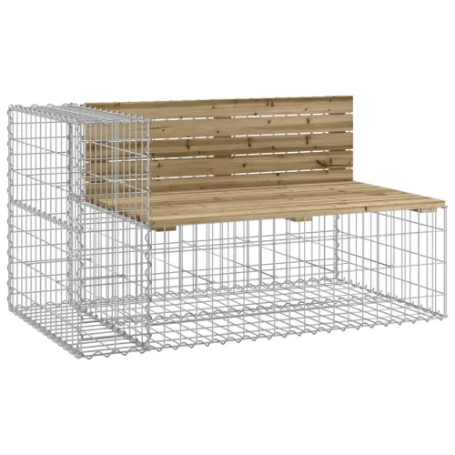  tömör impregnált fenyőfa gabion kerti pad 244x71x65,5 cm
