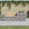  tömör fenyőfa kerti pad gabion kosárral