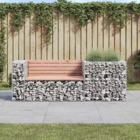  tömör duglászfenyő kerti pad gabion kosárral