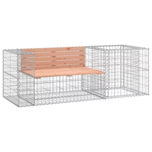  tömör duglászfenyő kerti pad gabion kosárral