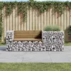 tömör impregnált fenyőfa kerti pad gabion kosárral