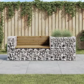  tömör impregnált fenyőfa kerti pad gabion kosárral