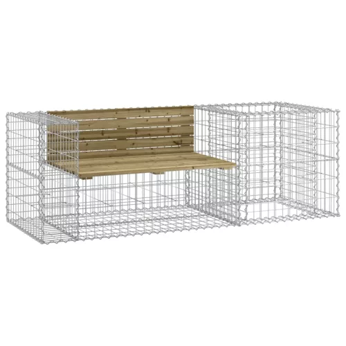  tömör impregnált fenyőfa kerti pad gabion kosárral