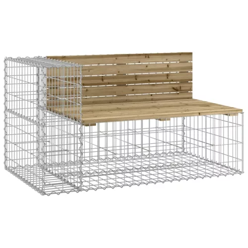  tömör impregnált fenyőfa kerti pad gabion kosárral