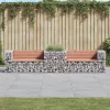  tömör duglászfenyő kerti pad gabion kosárral