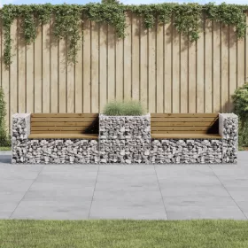  tömör impregnált fenyőfa kerti pad gabion kosárral