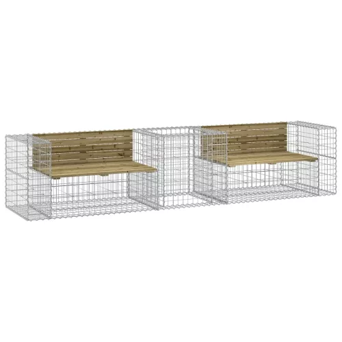  tömör impregnált fenyőfa kerti pad gabion kosárral